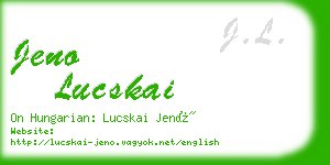 jeno lucskai business card